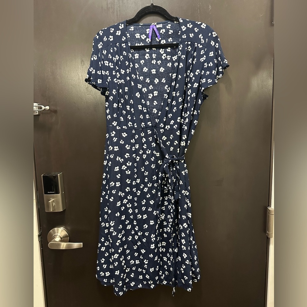 Floral Navy Maternity Wrap Dress